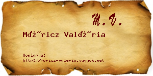 Móricz Valéria névjegykártya